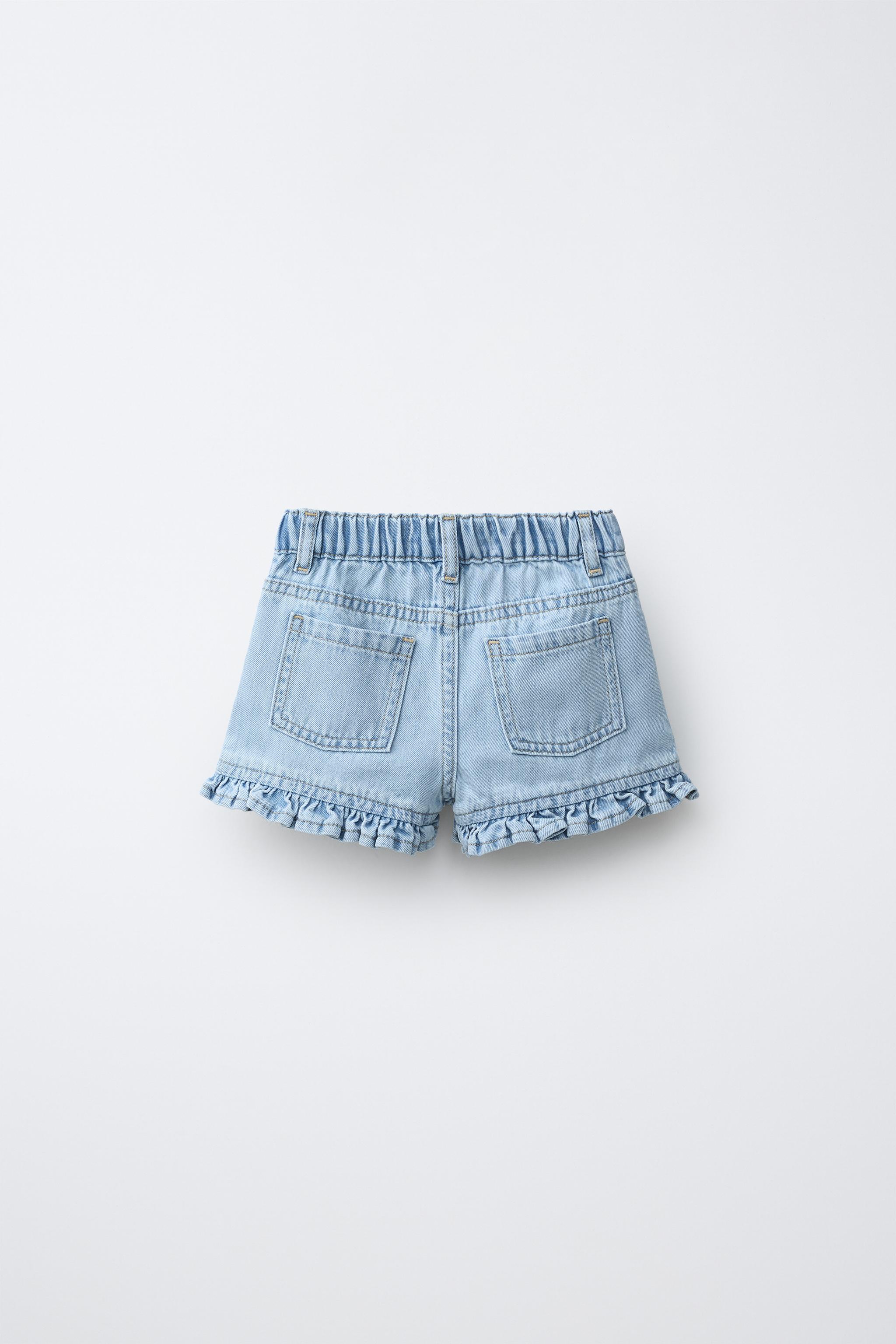 SHORT EN JEAN À VOLANTS